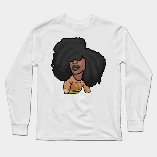 Afro Queen Incognito Long Sleeve T-Shirt by NaturallyBlack